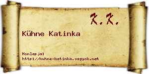 Kühne Katinka névjegykártya